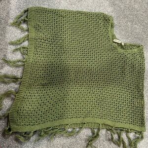 Mudd Green Knit Poncho